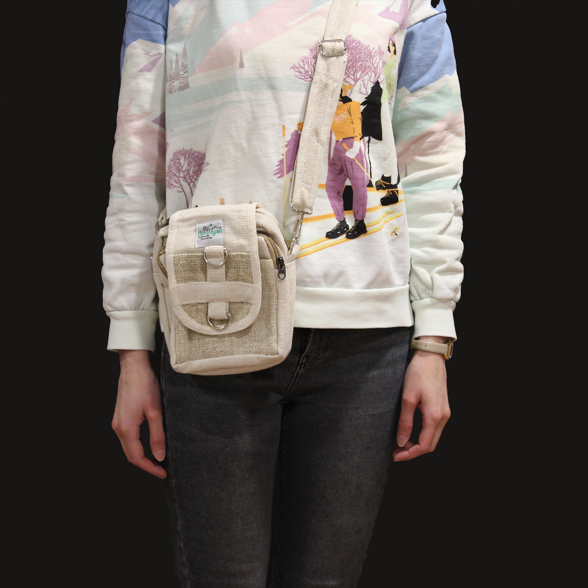 Bolsa de viaje Body-Cross de cáñamo y algodón natural - Imagen 4