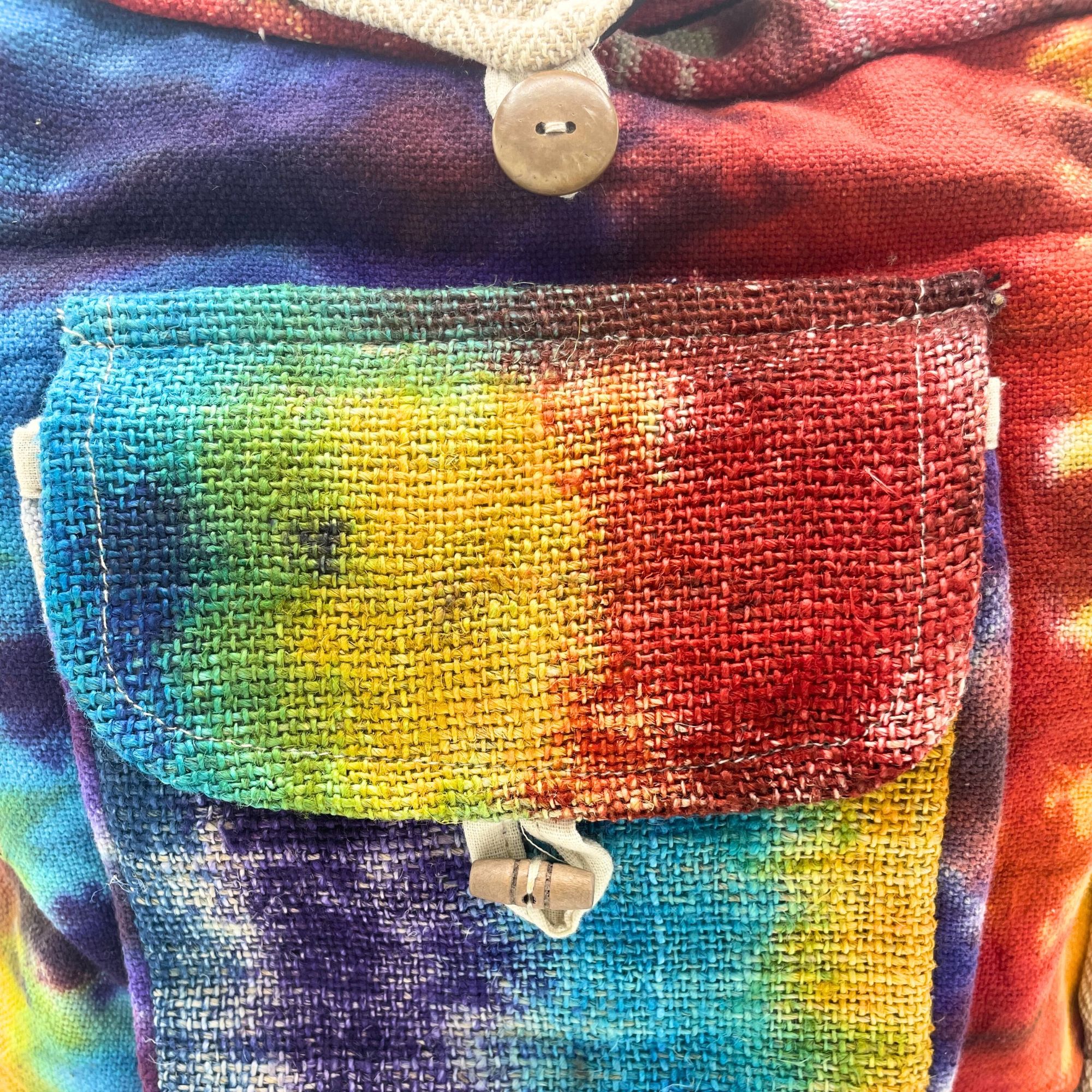 Bolsa de estudio de cáñamo Tiedye con bolsillo frontal - Imagen 2