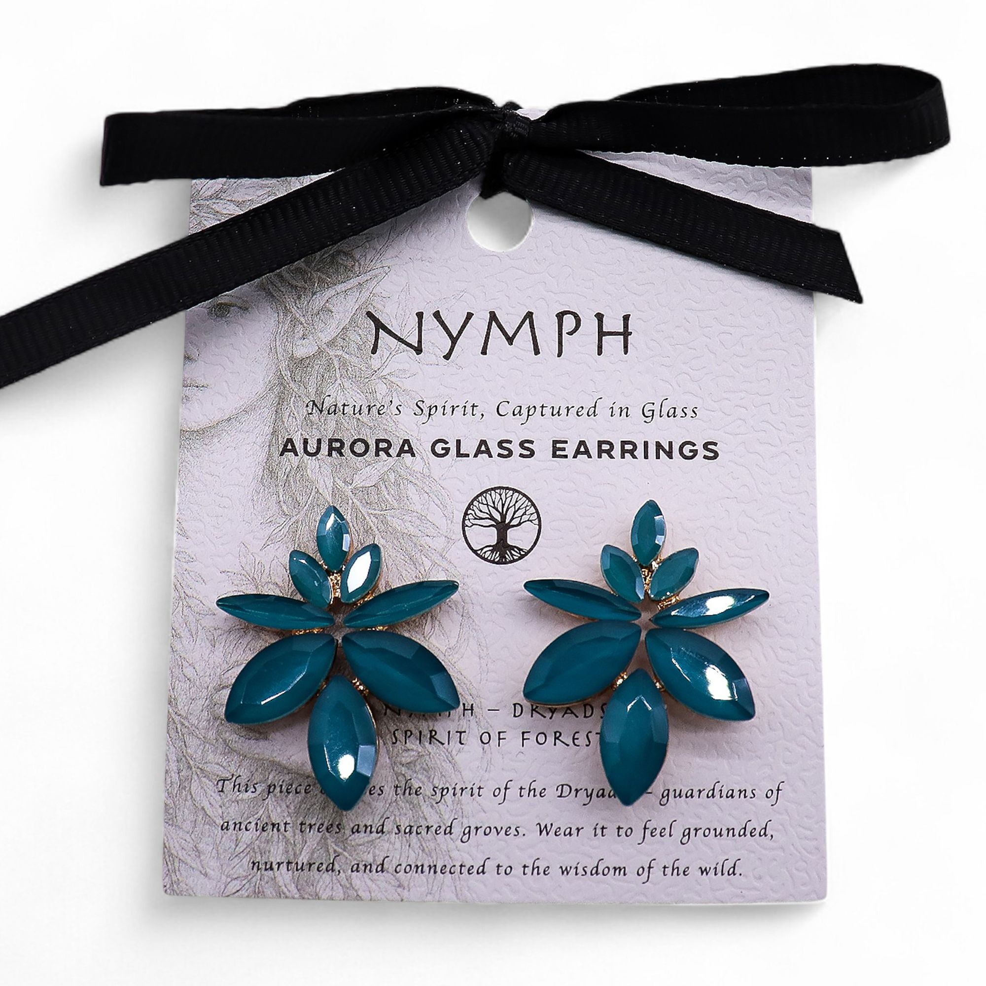Pendientes de Cristal Vintage - Flores - Verde Turquesa - Imagen 4