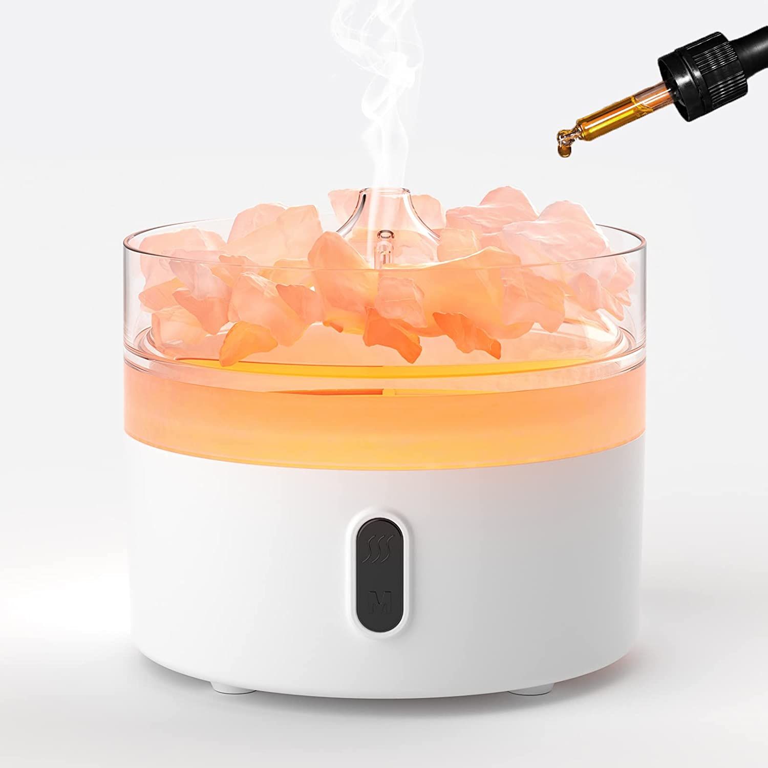 Difusor de Aroma de Sal del Himalaya - Luz Nocturna - USB-C - Efecto Llama (Sal incluida) - Imagen 2