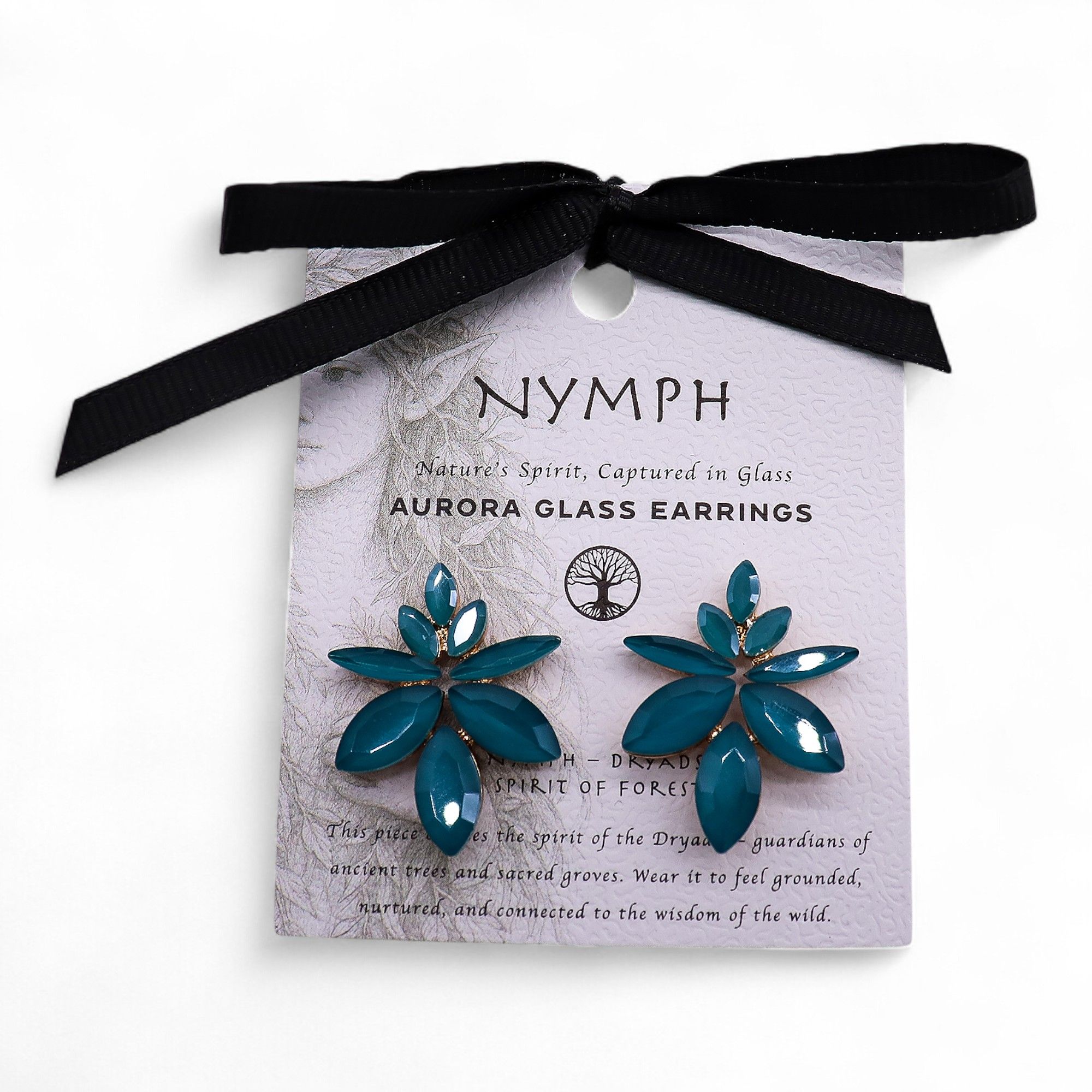 Pendientes de Cristal Vintage - Flores - Verde Turquesa - Imagen 6